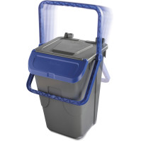 Poubelle bleue 35L à couvercle basculant ergonomique