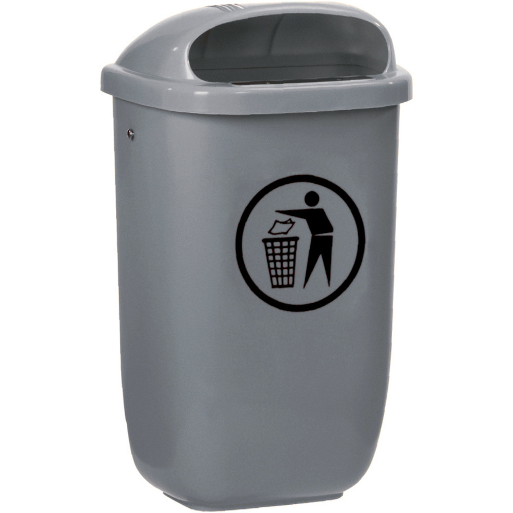 Corbeille urbaine standard grise murale 50 litres : idéale pour ranger et organiser votre espace. Corbeille urbaine standard grise murale 50 litres : idéale pour ranger et organiser votre espace.