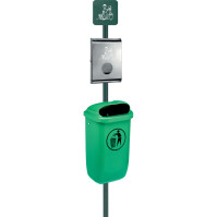 Distributeur vert pour sachets de dejection canine: pratique et écologique.