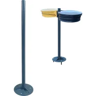 Poteau base cylindrique Ø50 pour support de sac poubelle
