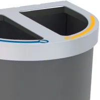 Corbeille Nice multi-flux 65 litres 2 zones de recyclage