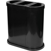 Station de tri sélectif en acier noir peint.