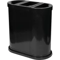 Station de tri sélectif en acier noir peint.