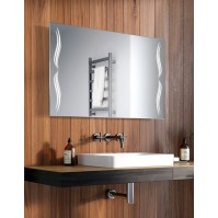 miroir rectangulaire moustache LED avec décor lumineux