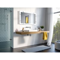 miroir rectangle led avec décor lumineux incrusté sur la glace