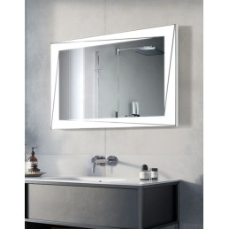 miroir rectangulaire avec cadre lumineux pour éclairage puissant