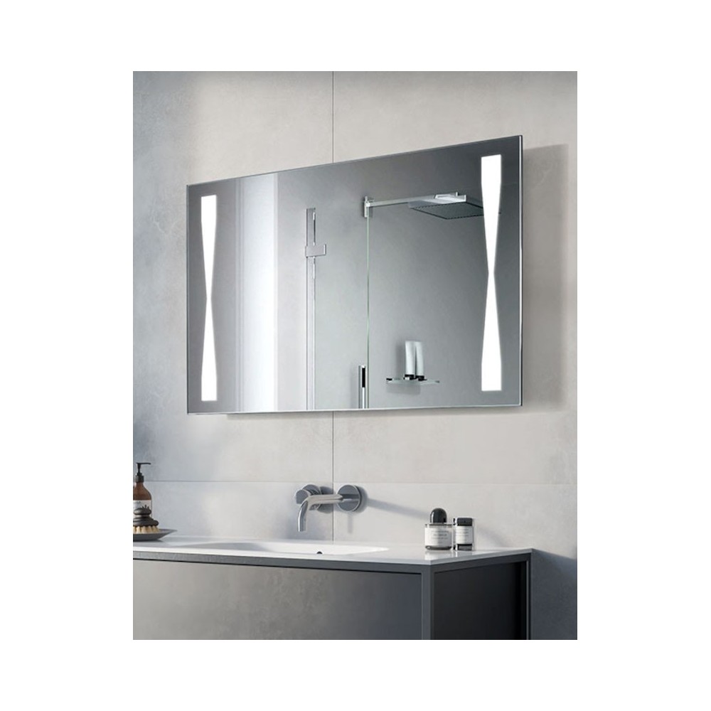 miroir papillon lumineux rectangulaire avec led en forme de noeud