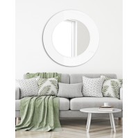 miroir scandinave rond avec lumière LED fine périphérique