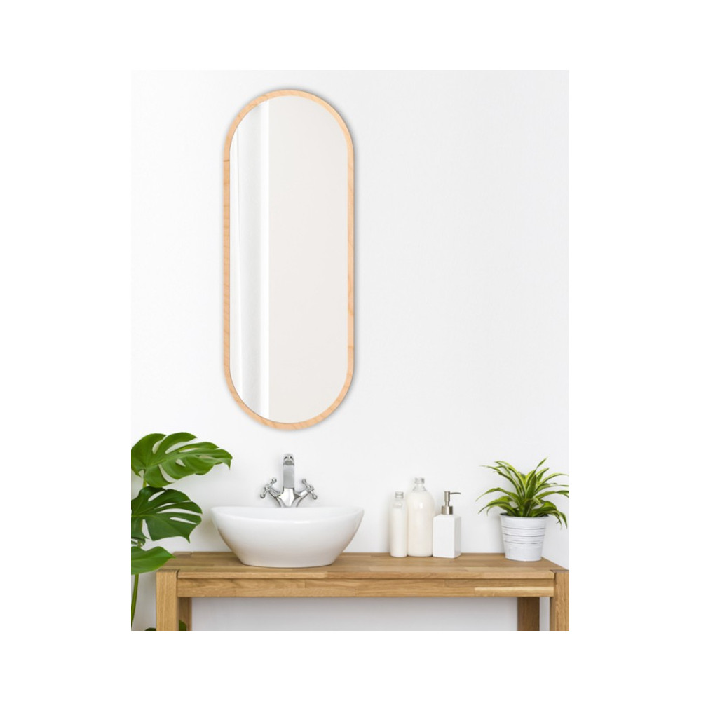 miroir allongé scandinave oblong arrondi aux extrémités