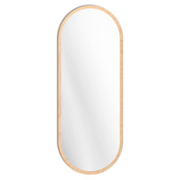 miroir oblong scandinave avec cadre aspect bois élégant