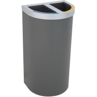 Corbeille Nice multi-flux 95 litres 2 zones de recyclage