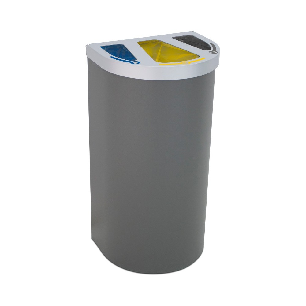 Corbeille Nice multi-flux 95 litres 3 zones de recyclage Corbeille Nice multi-flux 95 litres 3 zones de recyclage