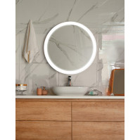 miroir rond LED avec cadre noir élégant