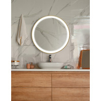 miroir rond LED avec encadrement coloré pour décoration moderne