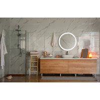 miroir rond led élégant avec cadre de couleur