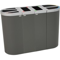 Corbeille Nice multi-flux 95 litres 3 zones de recyclage