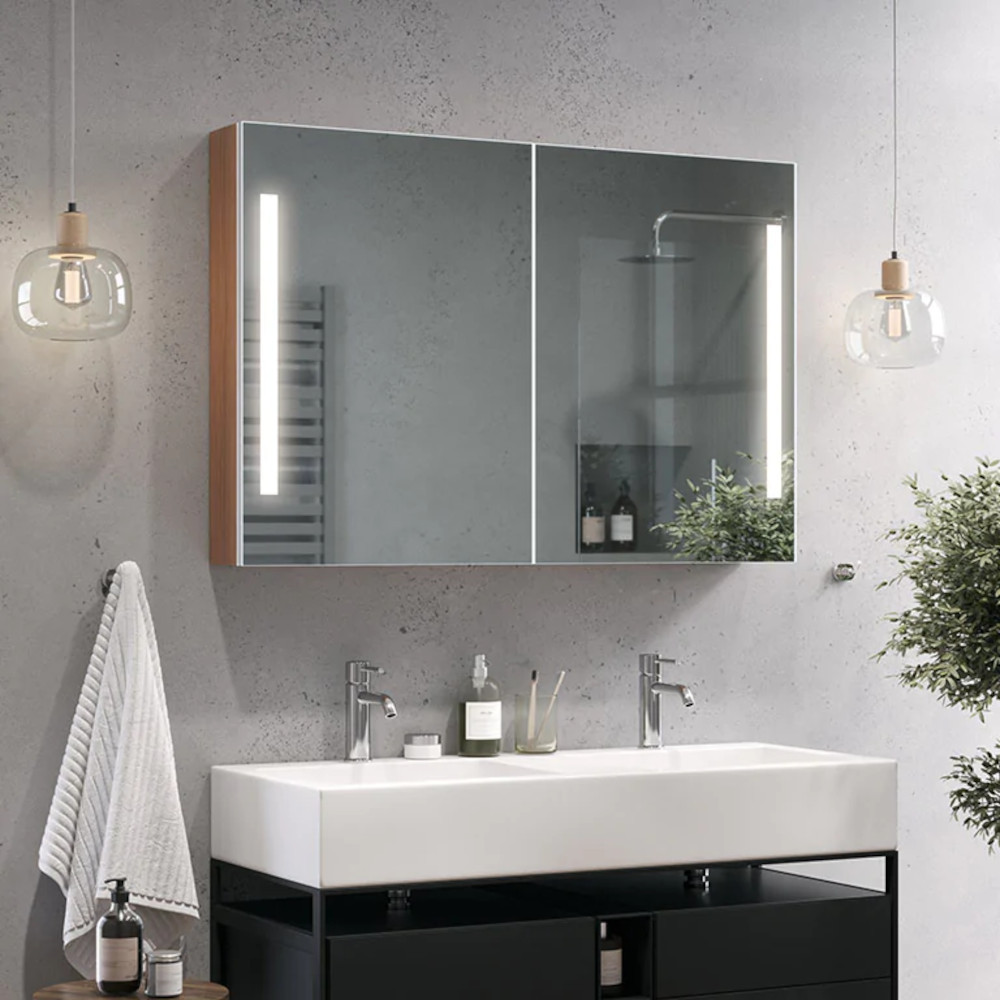 armoire à LED miroir sur lavabo sur mesure