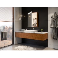 armoire de salle de bain sur mesure fabriquée en bois brut