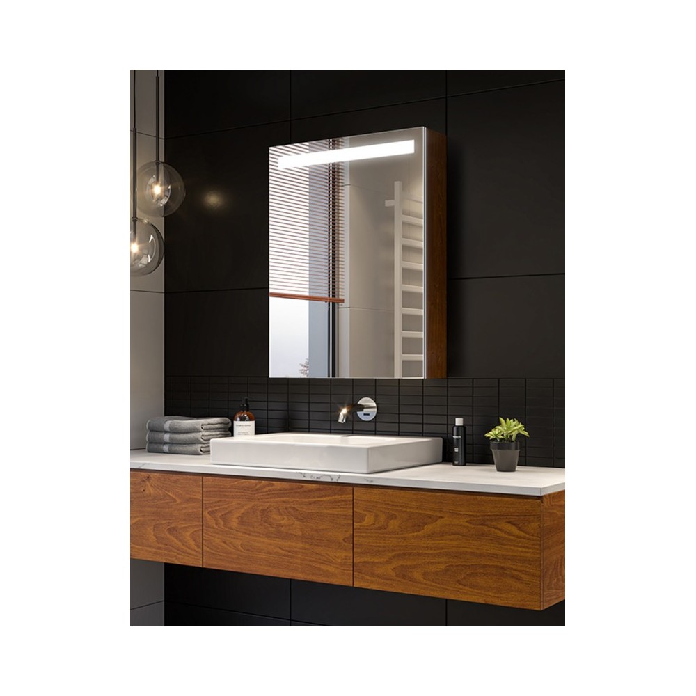 meuble de toilette armoire miroir led sur mesure basique