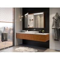 armoire multi-caisson avec miroir LED et branchement direct