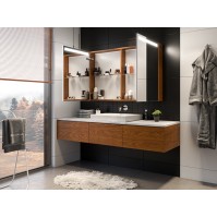 armoire multi-caisson miroir LED pour rangement élégant éclairé