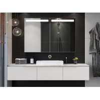 armoire multi-caisson miroir LED dimensions 180x180 cm
