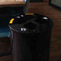 poubelle tri-sélectif noir pour 3 sacs de différentes tailles