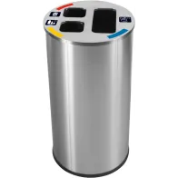 corbeille tri sélectif 3 bacs inox pour triage efficace