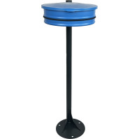 couvercle métal bleu pour poubelle arceau pratique