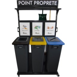 équipement mobile Point 5S pour ateliers propres avec 3 bacs déchets
