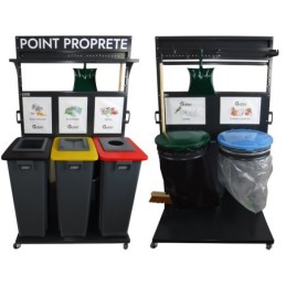 équipement mobile 5S pour propreté ateliers avec cinq zones déchets