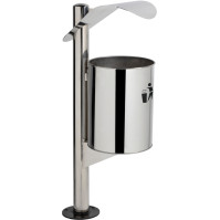 Corbeille mobilier urbain inox à chapeau 30 litres