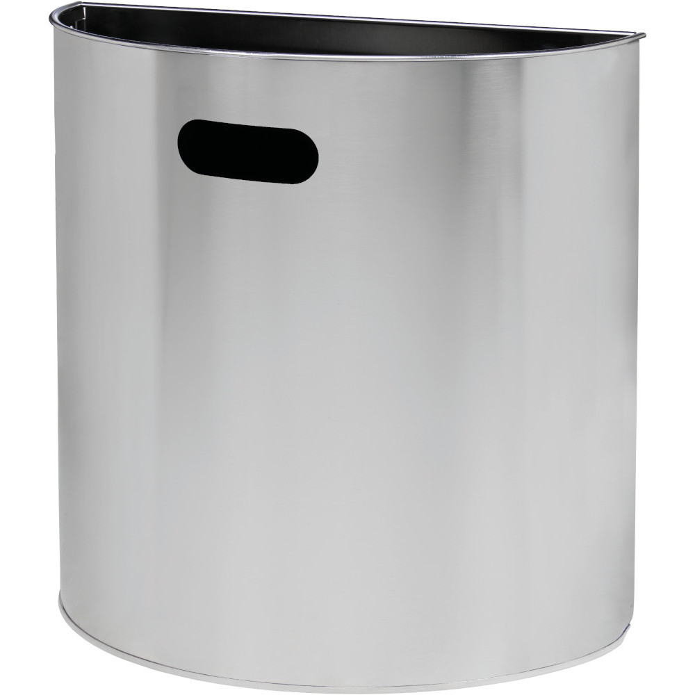 Corbeille murale demi-ronde en inox brossé compacte Corbeille murale demi-ronde en inox brossé compacte