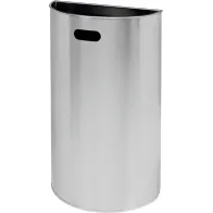 Corbeille murale demi-ronde en inox brossé élégante