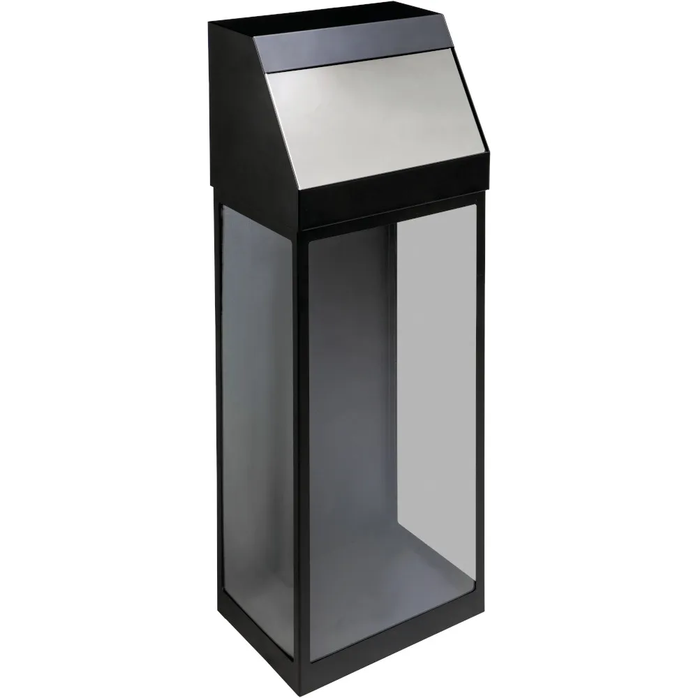 Poubelle inox à trappe transparente push moderne