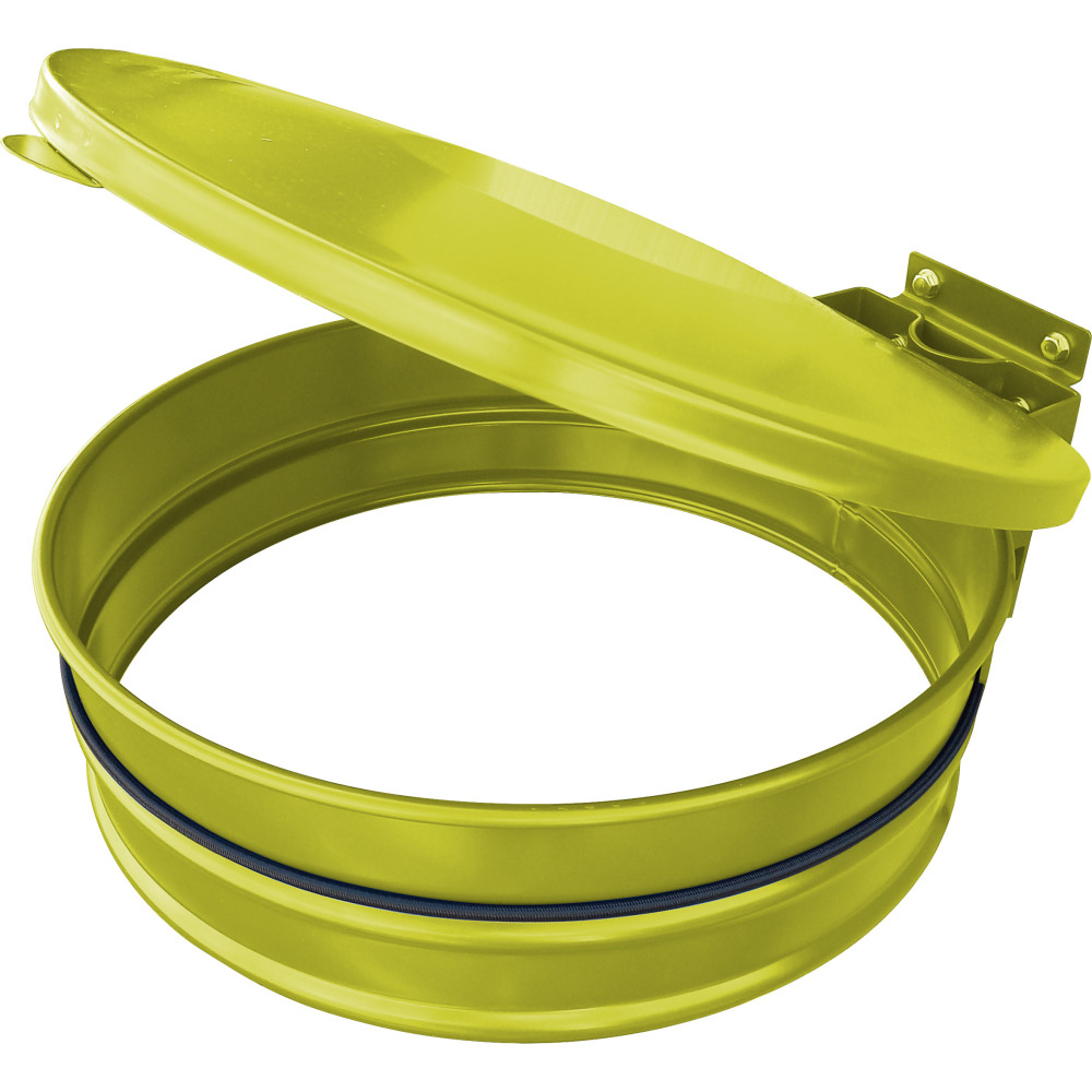 Support mural sac-poubelle couvercle jaune robuste et pratique Support mural sac-poubelle couvercle jaune robuste et pratique