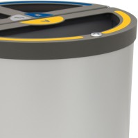 Poubelle Madrid ronde 3 flux 180 litres support de sac