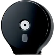 Distributeur noir élégant pour rouleau de papier toilette.