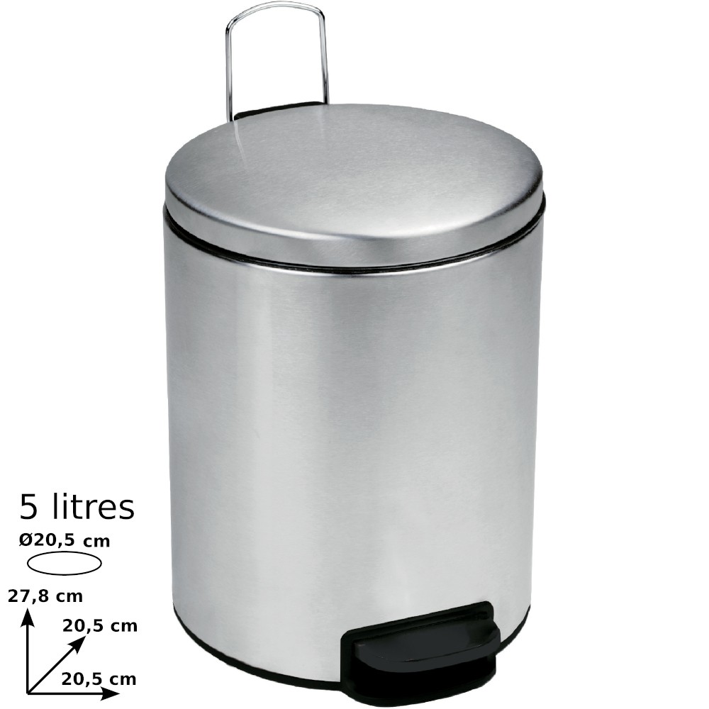 Poubelle à pédale inox 5L élégante et pratique