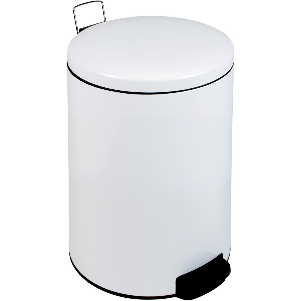 Poubelle blanche à pédale, 12L, design épuré, pratique Poubelle blanche à pédale, 12L, design épuré, pratique