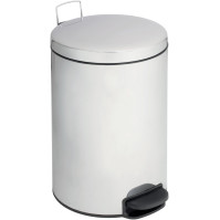 Poubelle inox 20L brillante avec pédale pratique