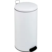 Poubelle blanche 30L à pédale