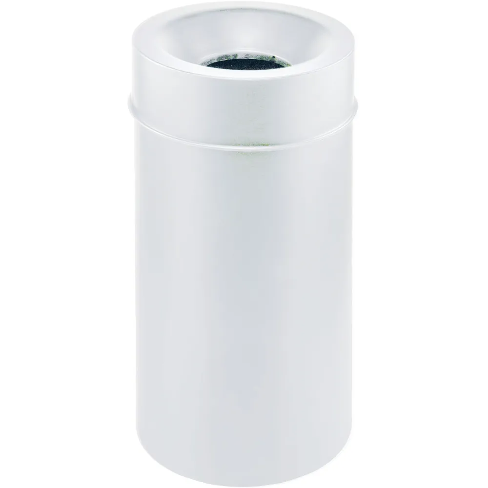 Corbeille blanche ronde murale anti-feu design sécurisé