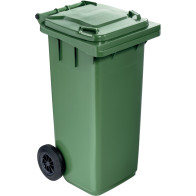 Poubelle verte à roulettes 120L pratique et durable