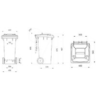 Poubelle marron 120L roulettes maniable résistante durable