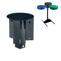 Poteau sur socle à poser pour 3 supports sacs-poubelles