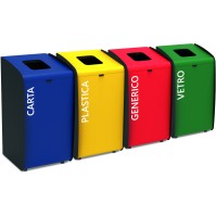 Borne déchets jaune tri sélectif 80L robuste pratique