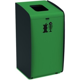 Borne à déchets verte modulaire pour tri écologique.