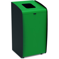 Borne à déchets verte modulaire pour tri écologique.