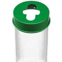 Collecteur piles transparent acier durable grande capacité-recyclage